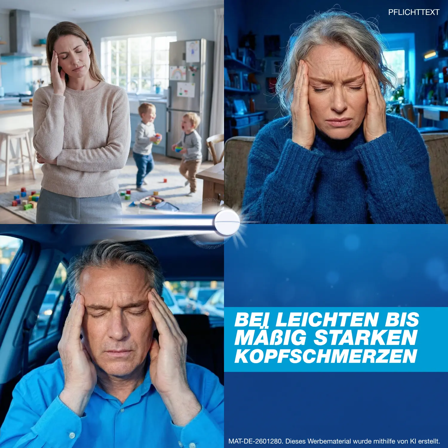 Bei leichten bis mäßig starken Kopfschmerzen